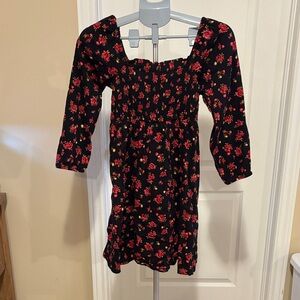Old Navy Black Dress top with Red Floral Pattern xl